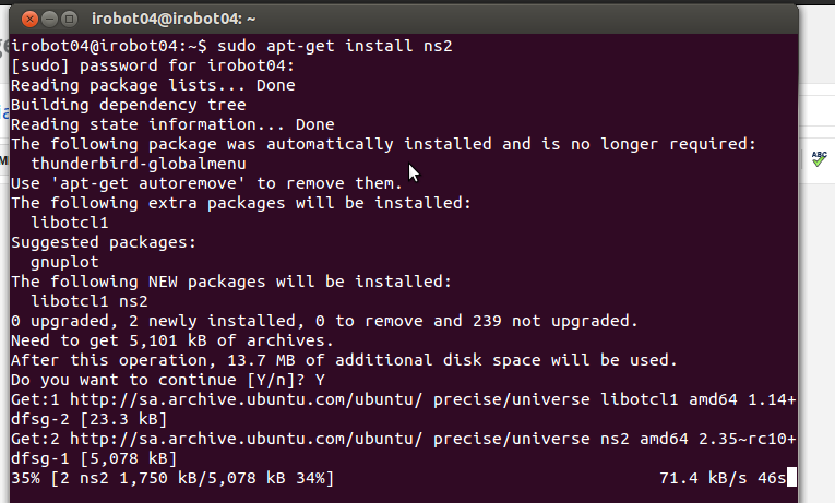 how to install ns2 ubuntu